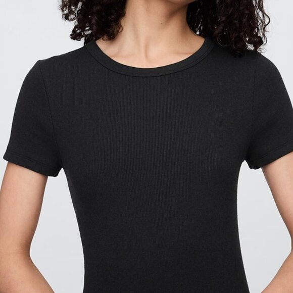 GAP Black Ribbed Maxi Dress/NWT/L - Picture 3 of 14